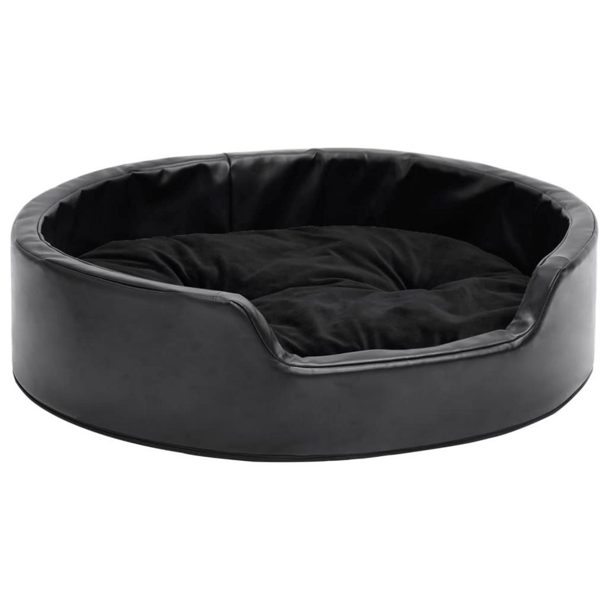 VIDAXL Lit pour chiens Noir 69x59x19 cm Peluche et similicuir
