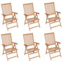 Voir la diapositive 1 : VIDAXL Chaises inclinables de jardin lot de 6 Bois de teck solide