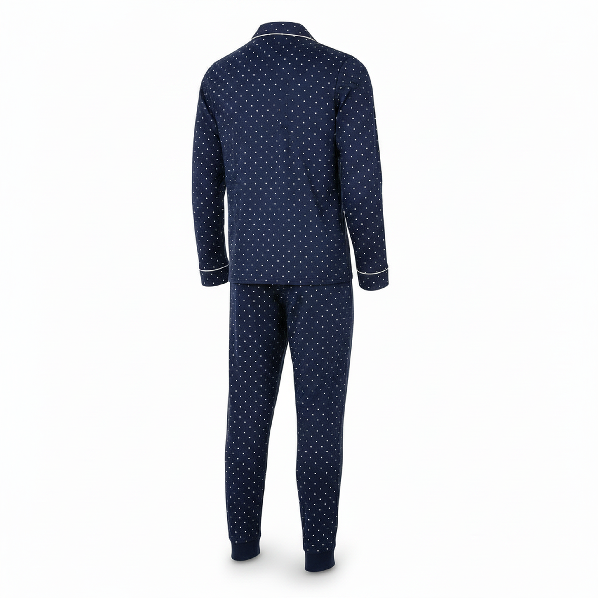 Voir la diapositive 3 : OZABI Ozabi ensemble pyjama homme doublé polaire boutonné petits pois