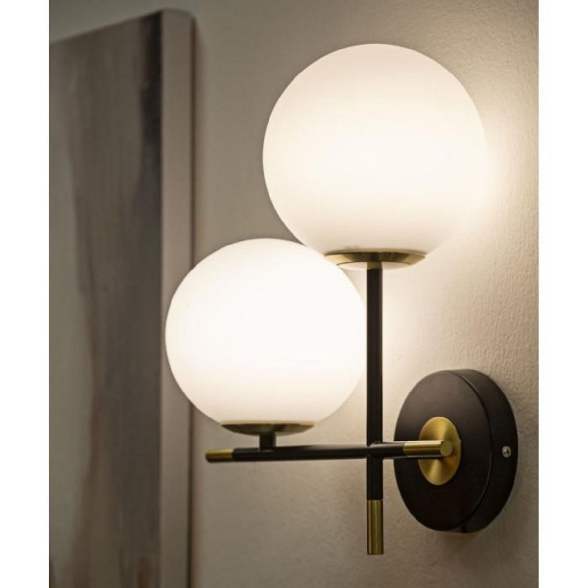 Paris Prix Applique Murale 2 Sphères  Darky  35cm Noir & Blanc