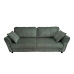 CONCEPT USINE Canapé droit 4 places en velours côtelé vert LUCERNE