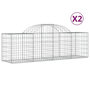 Voir la diapositive 2 : VIDAXL Paniers a gabions arques 2 pcs 200x50x60/80 cm Fer galvanise