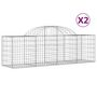Voir la diapositive 2 : VIDAXL Paniers a gabions arques 2 pcs 200x50x60/80 cm Fer galvanise