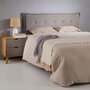 Voir la diapositive 2 : IDIMEX Tête de lit ZELOX 160 capitonnée sur pieds, en tissu