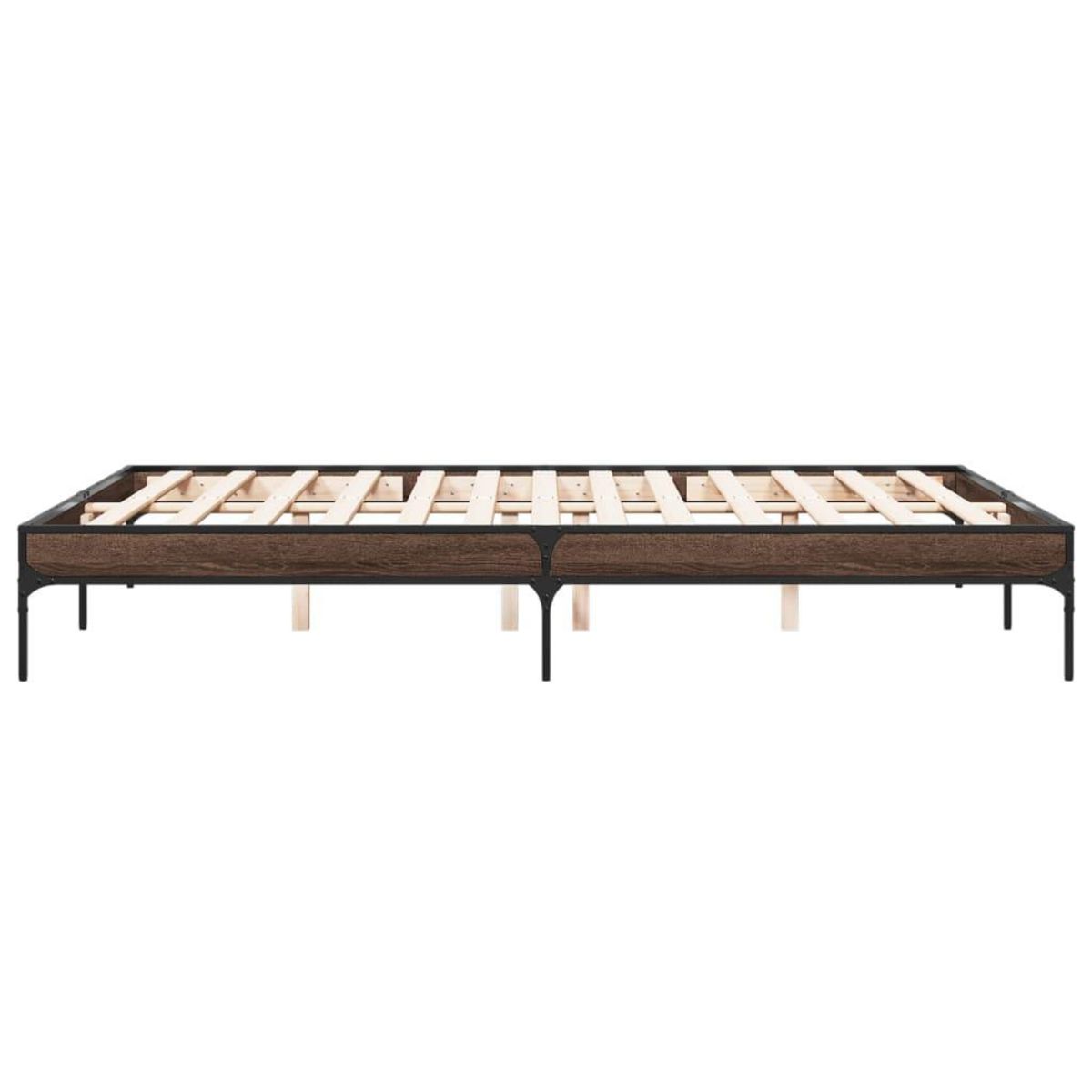 VIDAXL Cadre de lit sans matelas chene marron 150x200 cm