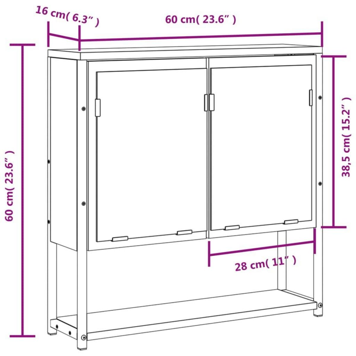 VIDAXL Armoire a miroir de salle de bain chene marron bois ingenierie
