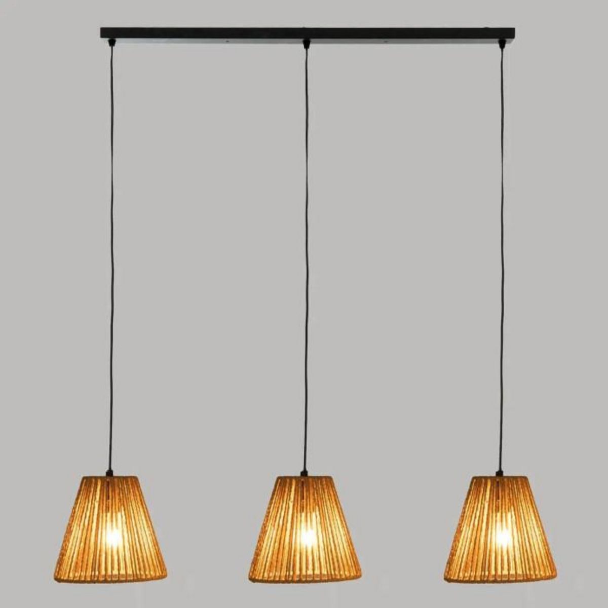 Paris Prix Lampe de Plafonnier 3 Têtes  Giada  77cm Naturel