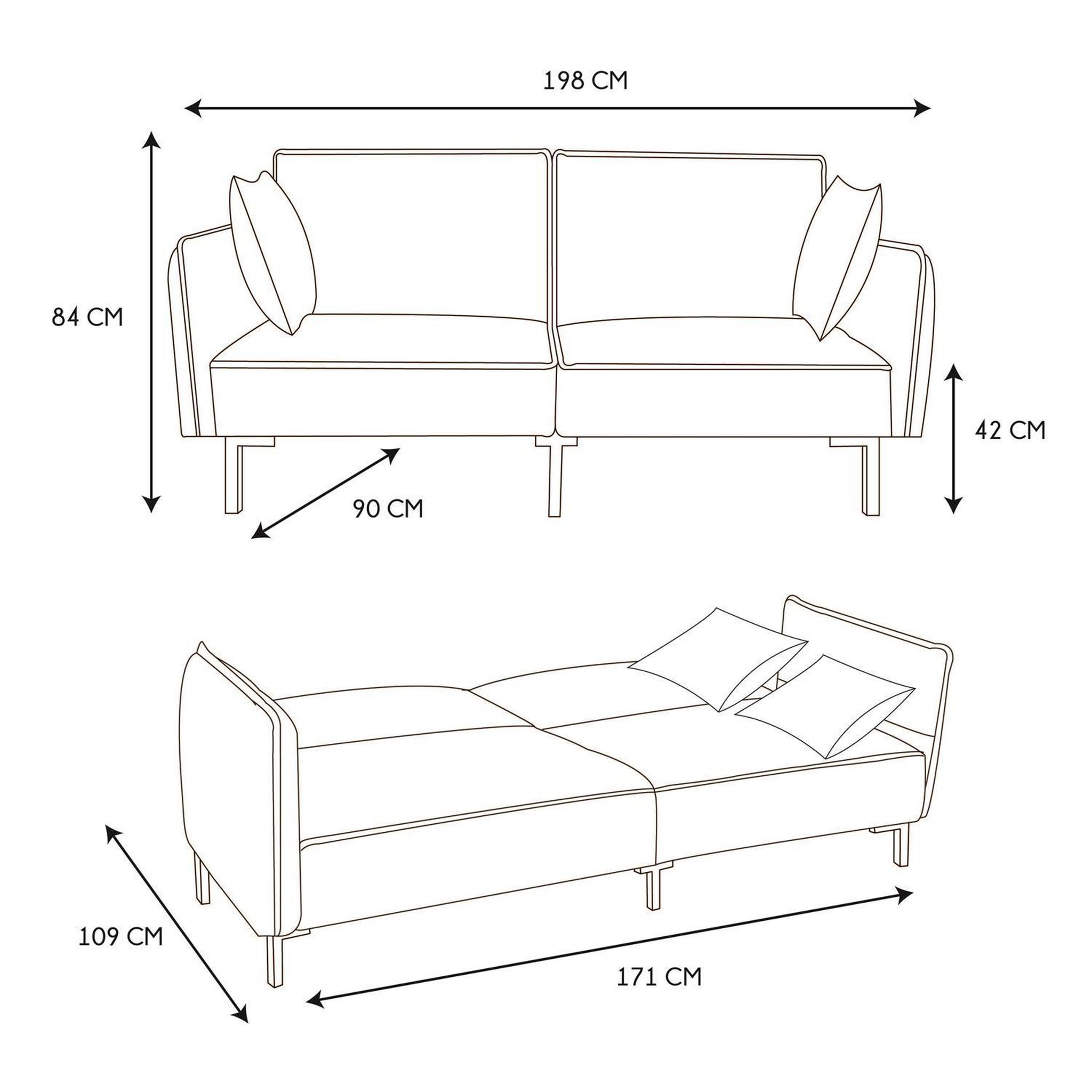 Voir la diapositive 3 : The Home Deco Factory Canapé convertible effet cuir grimstad - 3 places - marron
