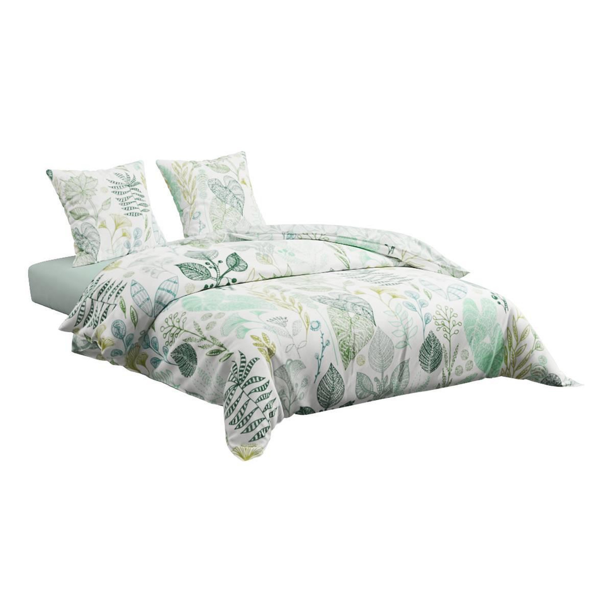 Voir la diapositive 4 : ATMOSPHERA Parure de lit 3 pièces  alioe  240x220cm vert