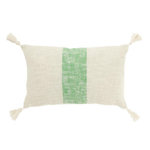 Paris Prix Coussin Déco Ligne  Polly  30x50cm Blanc & Vert