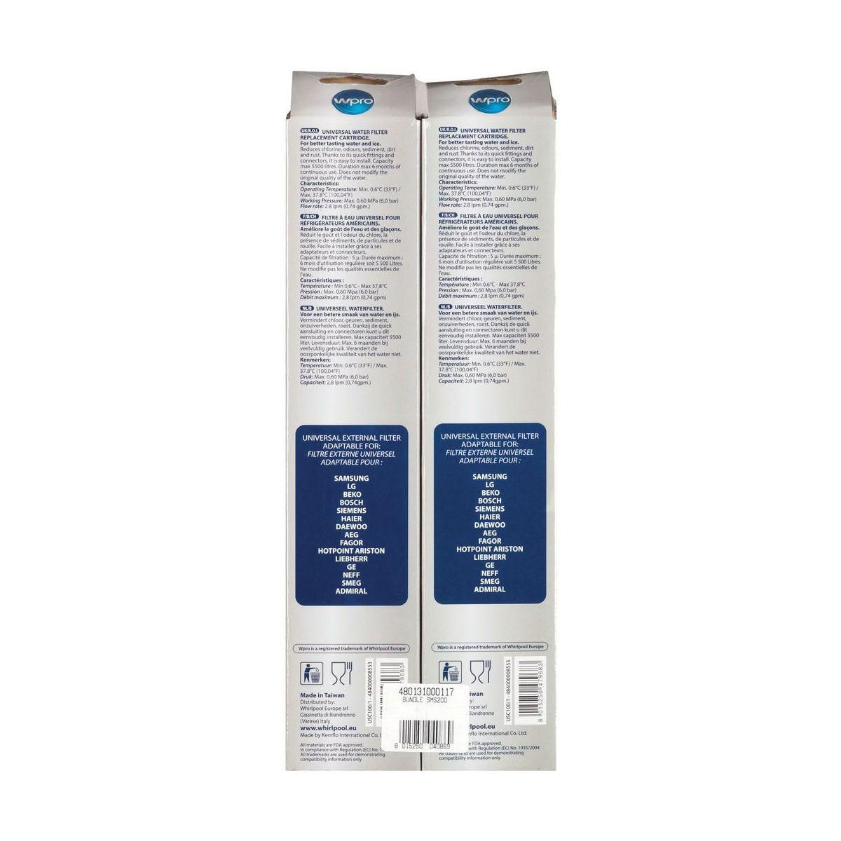 WPRO Filtre à eau pour réfrigérateur américain - sms200