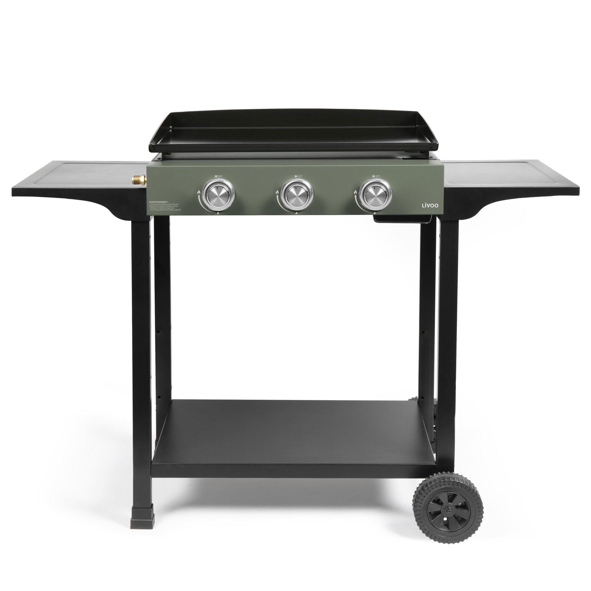 LIVOO Plancha gaz 7500w plaque acier émaillé 62x34,5cm - doc326