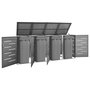 Voir la diapositive 1 : VIDAXL Abri pour quatre poubelles 276,5x77,5x112,5 cm Inox