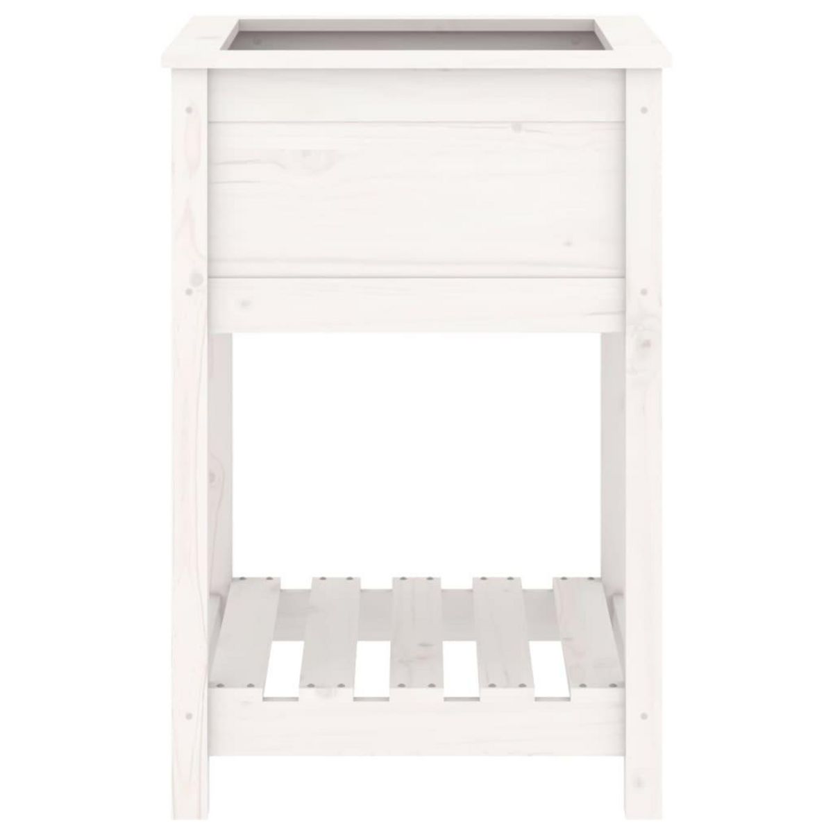 VIDAXL Jardiniere avec etagere Blanc 54x54x81 cm Bois massif de pin