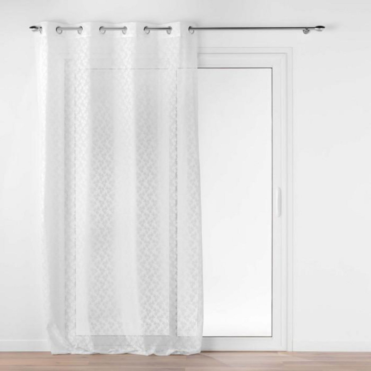Paris Prix Rideau Voilage à Œillets Maille  Fanny  140x280cm Blanc