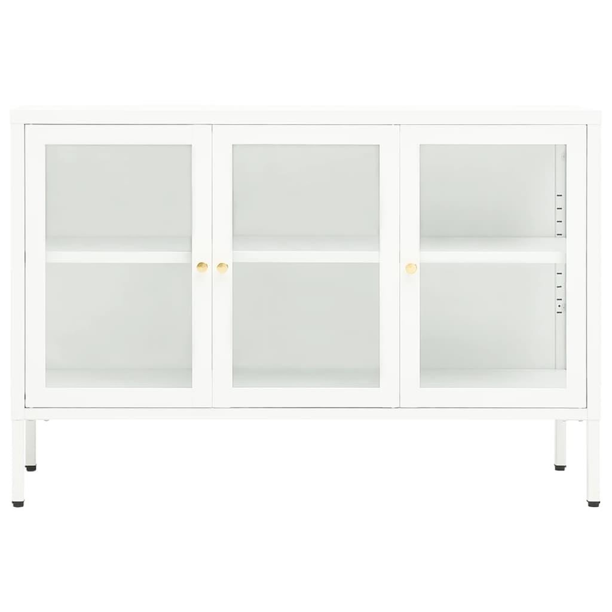 Voir la diapositive 3 : VIDAXL Buffet Blanc 105x35x70 cm Acier et verre