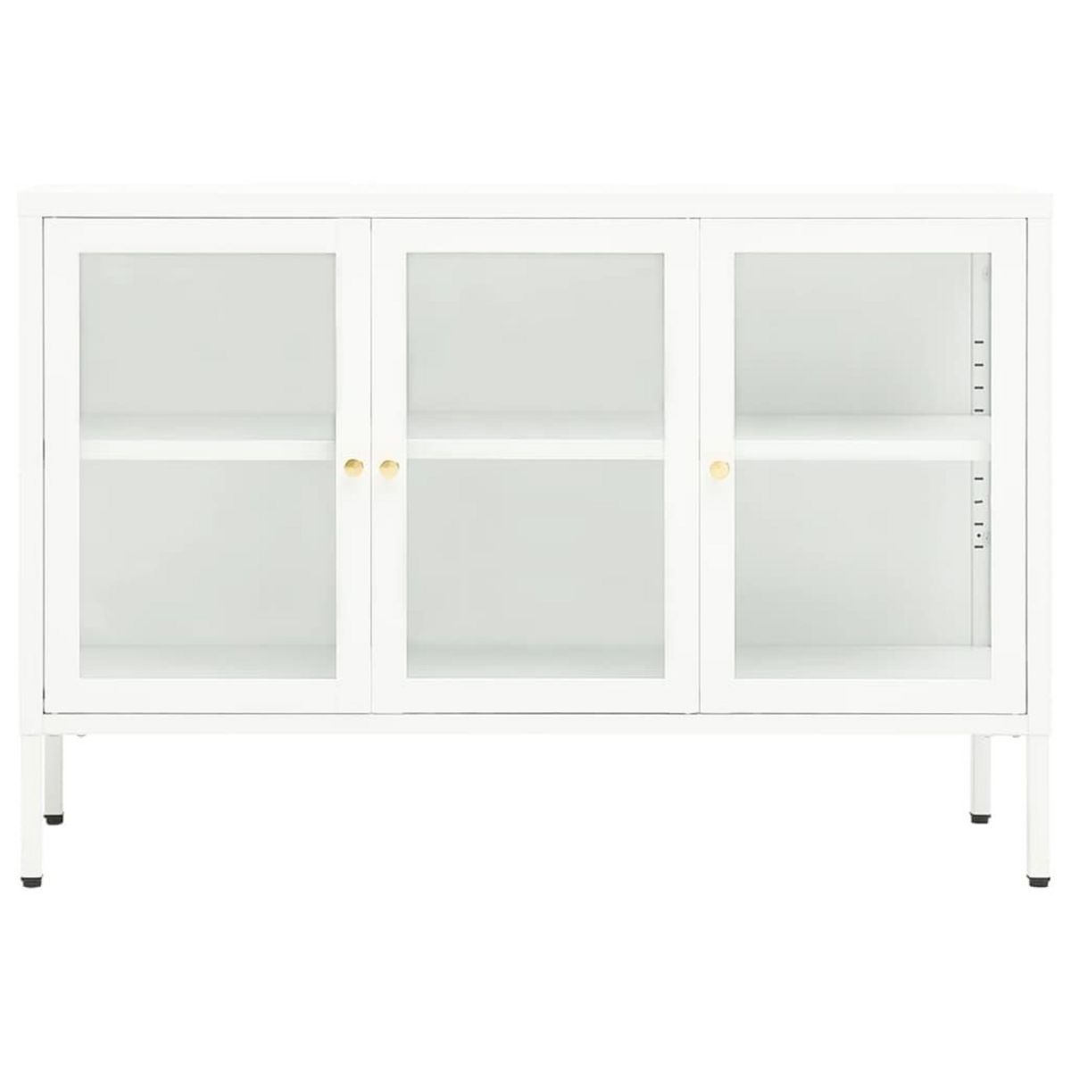 VIDAXL Buffet Blanc 105x35x70 cm Acier et verre