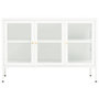 Voir la diapositive 3 : VIDAXL Buffet Blanc 105x35x70 cm Acier et verre