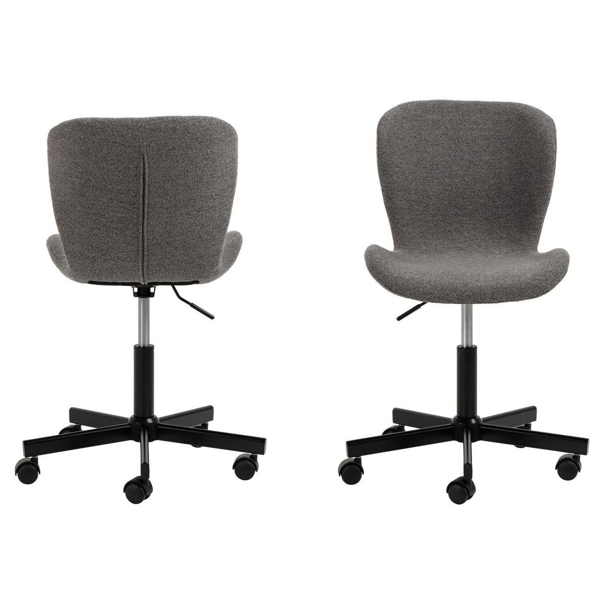 TOILINUX Chaise de bureau à roulettes Bénédicte - Gris