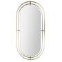 TOILINUX Miroir en métal ovale à suspendre - Doré