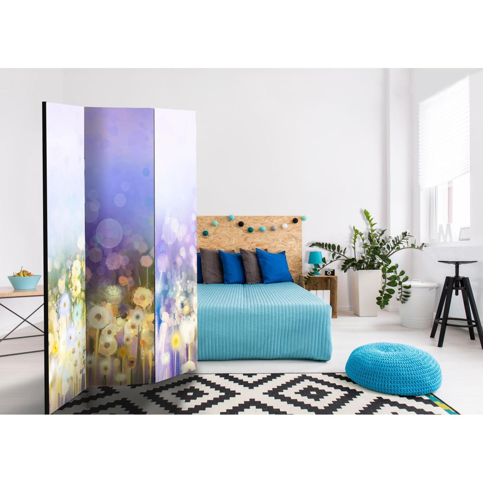 Voir la diapositive 2 : Paris Prix Paravent 3 volets  painted meadow  135x172cm