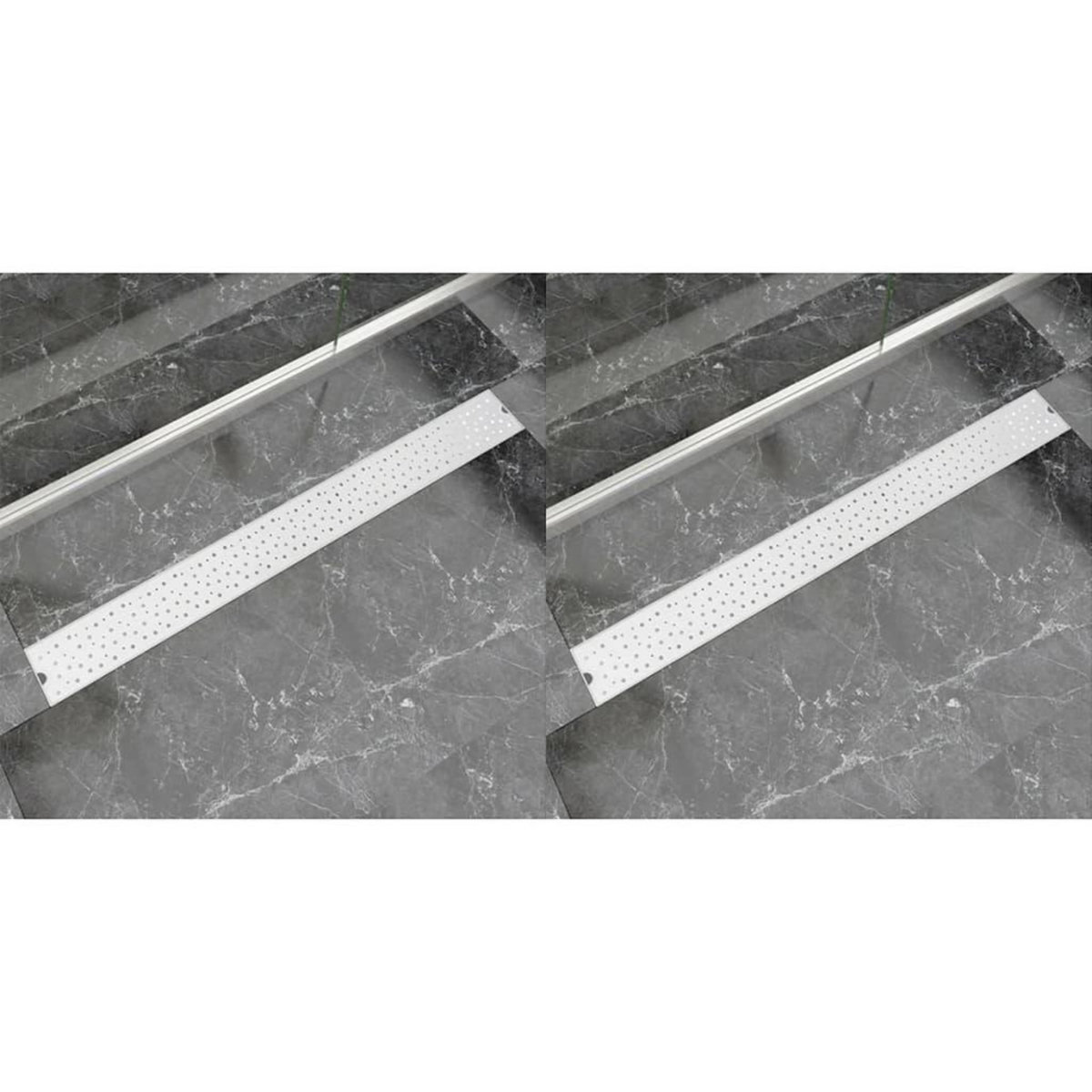 VIDAXL Drain de douche lineaire 2 pcs 1030 x 140 mm Acier inoxydable
