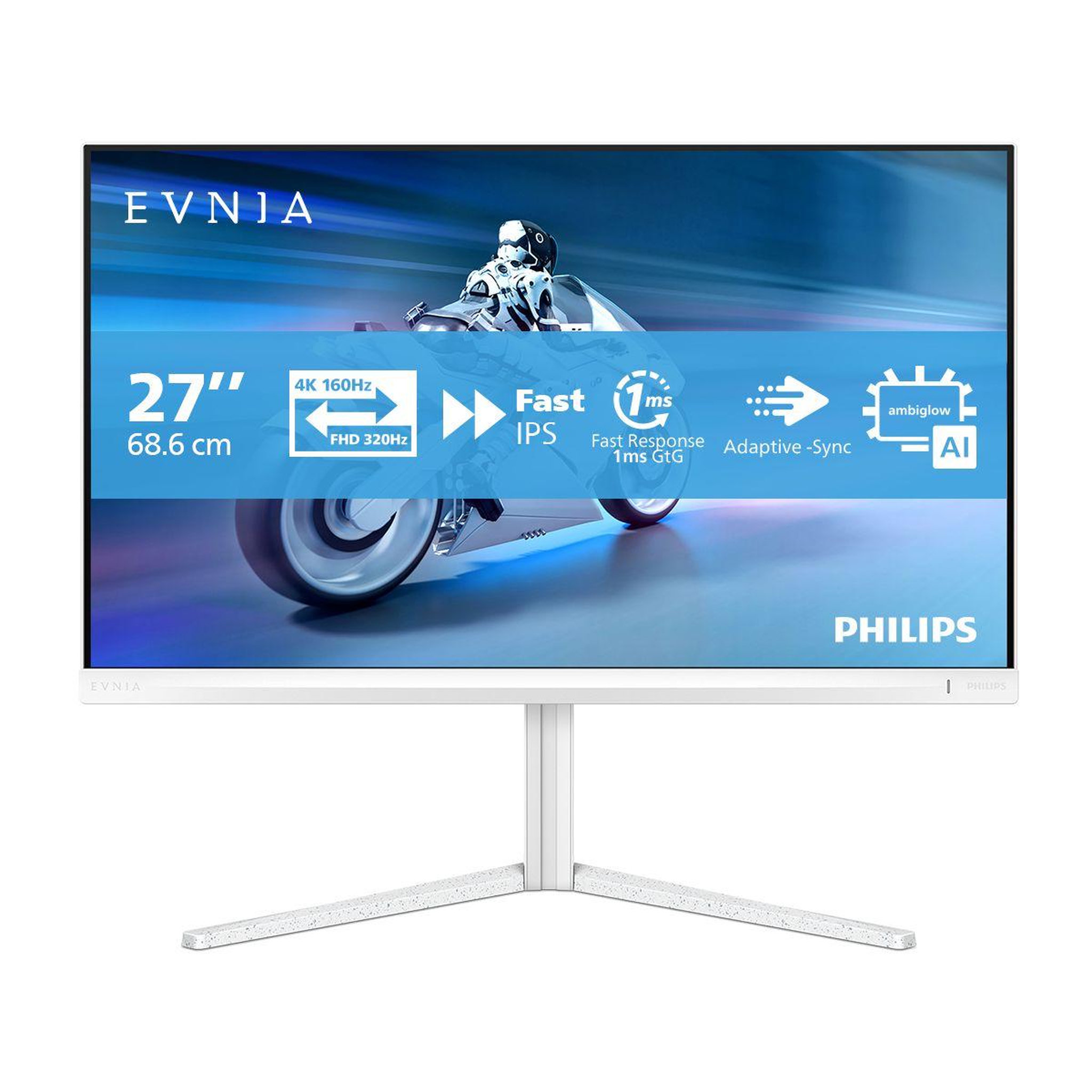 Philips Ecran pc gamer evnia 27m2n5901a 27  4k 320hz fast ips hdr 400 hdmi 2.1 usb-c 65w ambiglow