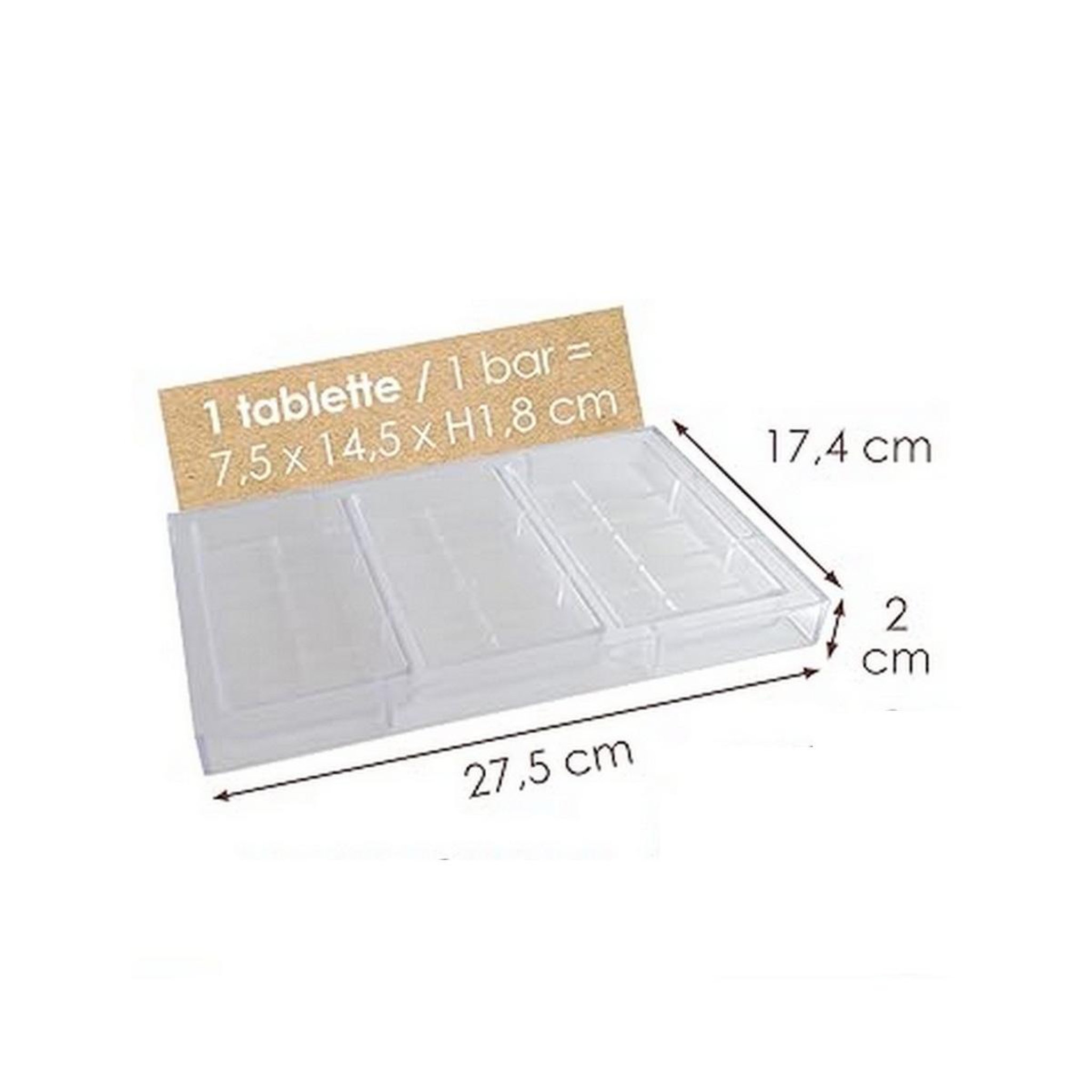 Voir la diapositive 3 : SCRAPCOOKING Moule à chocolat 3 tablettes transparent - 6754