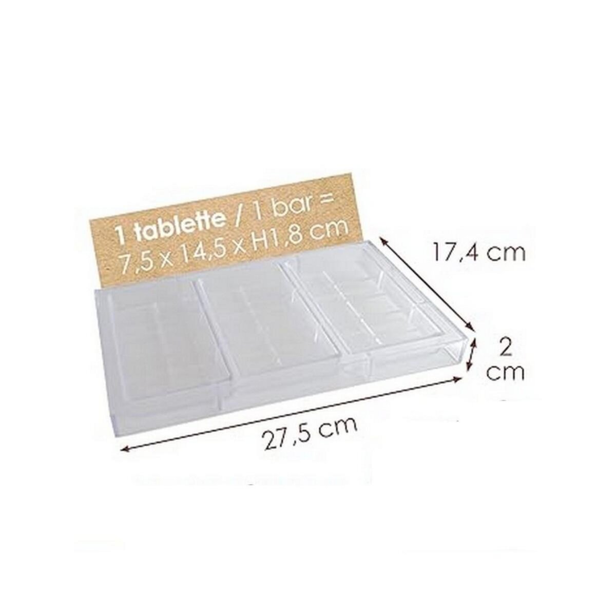 SCRAPCOOKING Moule à chocolat 3 tablettes transparent - 6754