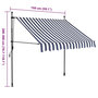 Voir la diapositive 6 : VIDAXL Auvent manuel retractable avec LED 150 cm Bleu et blanc