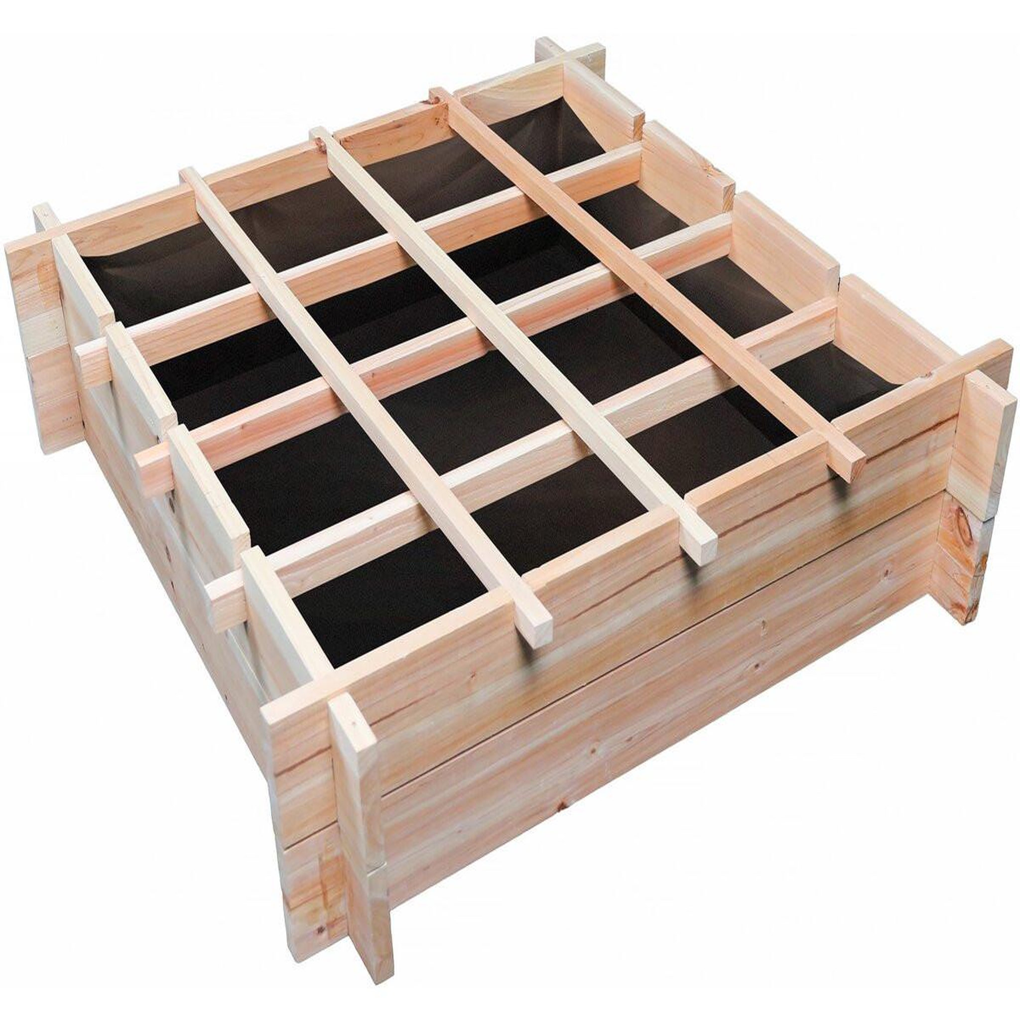 Voir la diapositive 1 : Habitat et Jardin Carré potager en bois  Tournesol  - 80 x 80 x 20 cm