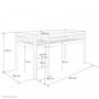 Voir la diapositive 4 : HomeStyle4U Lit mezzanine 90x200 avec échelle Tunnel et Rideau Pirate Noir