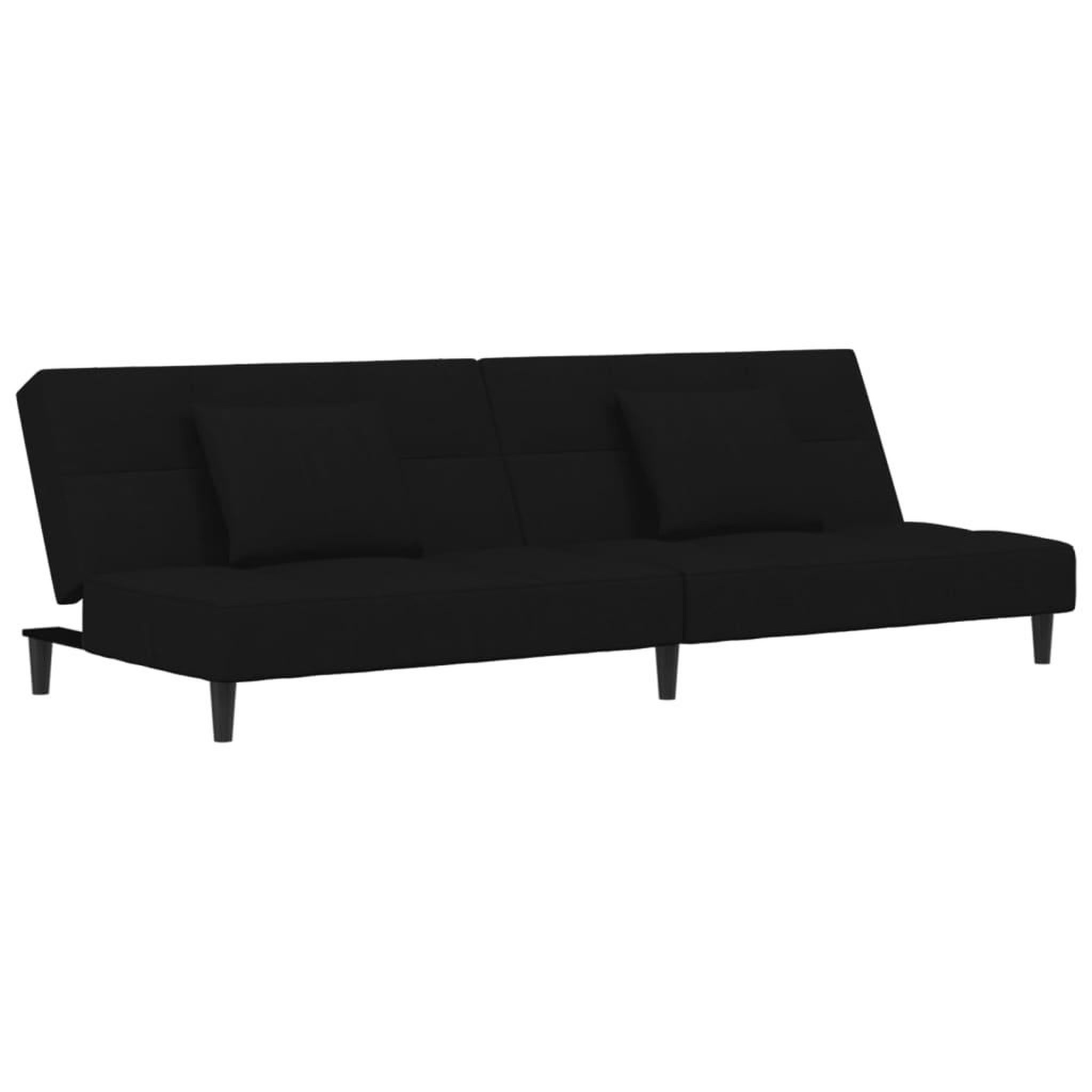 Voir la diapositive 2 : VIDAXL Canape-lit a 2 places avec deux oreillers Noir Velours