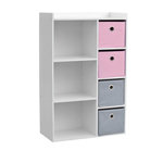 DIVERS Meuble de rangement enfant 3 Niches. Coloris disponibles : Bleu, Rose