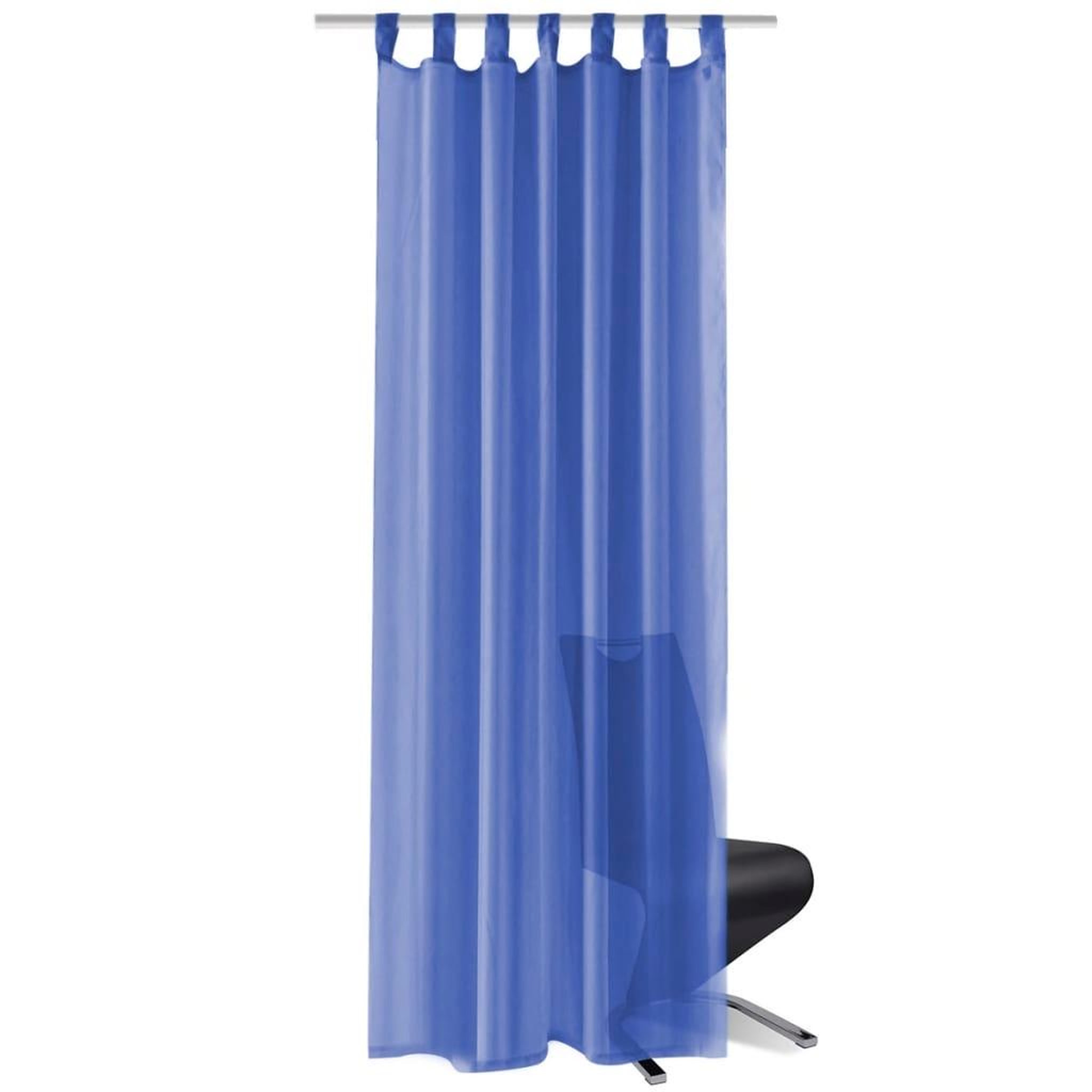 Voir la diapositive 2 : VIDAXL Rideau occultant 2 pcs Voile 140 x 245 cm Bleu royal