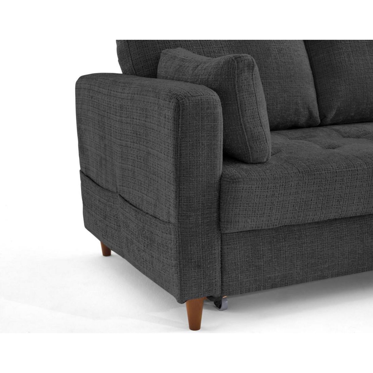 LISA DESIGN Anna - canapé d'angle droit 5 places convertible en velours texturé