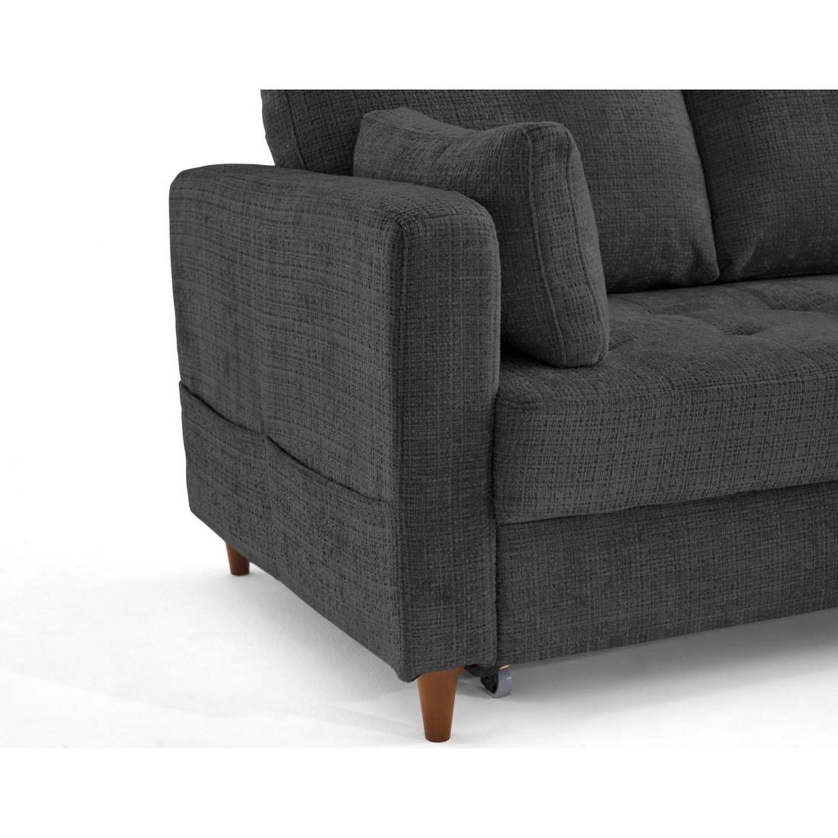 LISA DESIGN Anna - canapé d'angle droit 5 places convertible en velours texturé