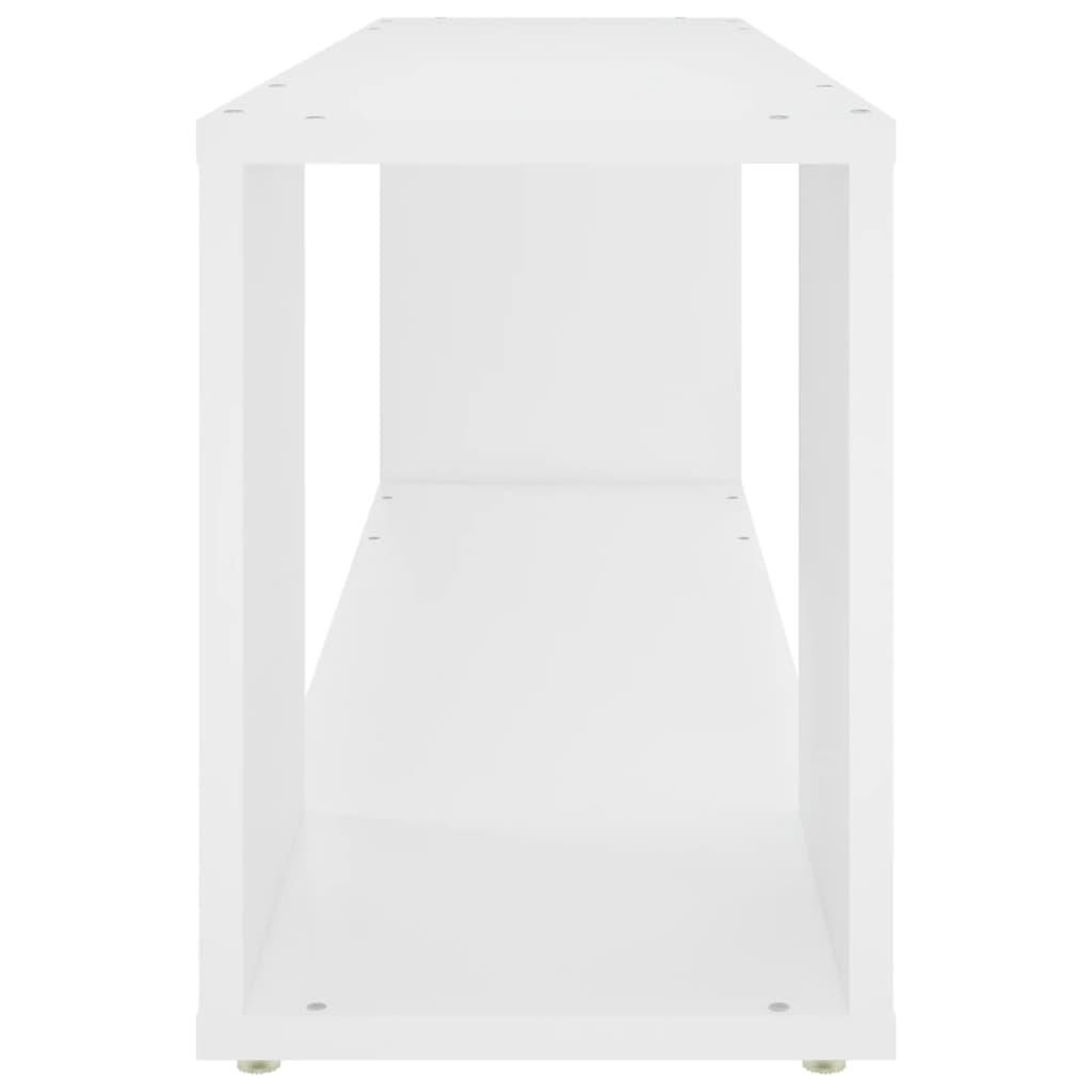 Voir la diapositive 4 : VIDAXL Meuble TV Blanc 100x24x32 cm Bois d'ingenierie