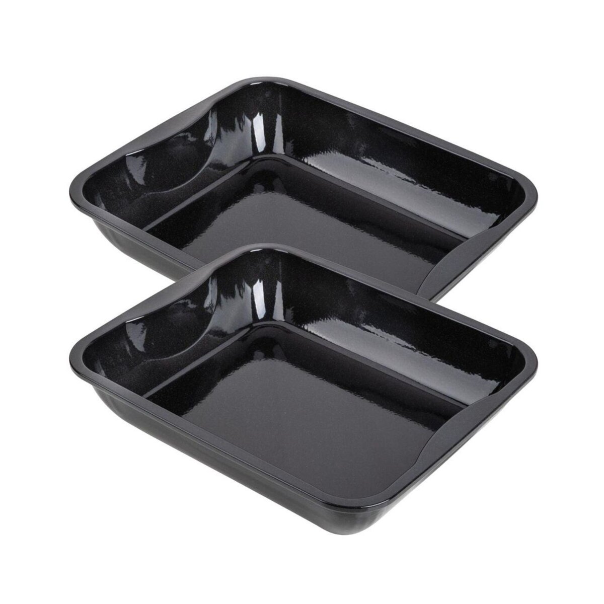 ZENKER Ensemble de 2 Plats à four XXL rectangle en acier émaillé 40 x 34 cm Zenker Spécial cooking