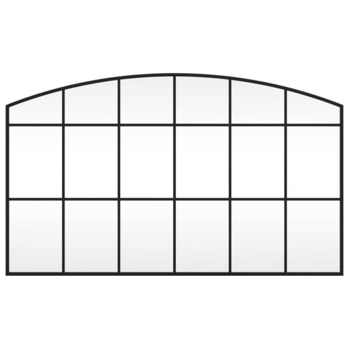 VIDAXL Miroir mural noir 100x60 cm arche fer