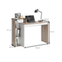 Voir la diapositive 3 : TOILINUX Bureau au design scandinave Isidor - L. 110 x H. 91 cm - Couleur bois et blanc
