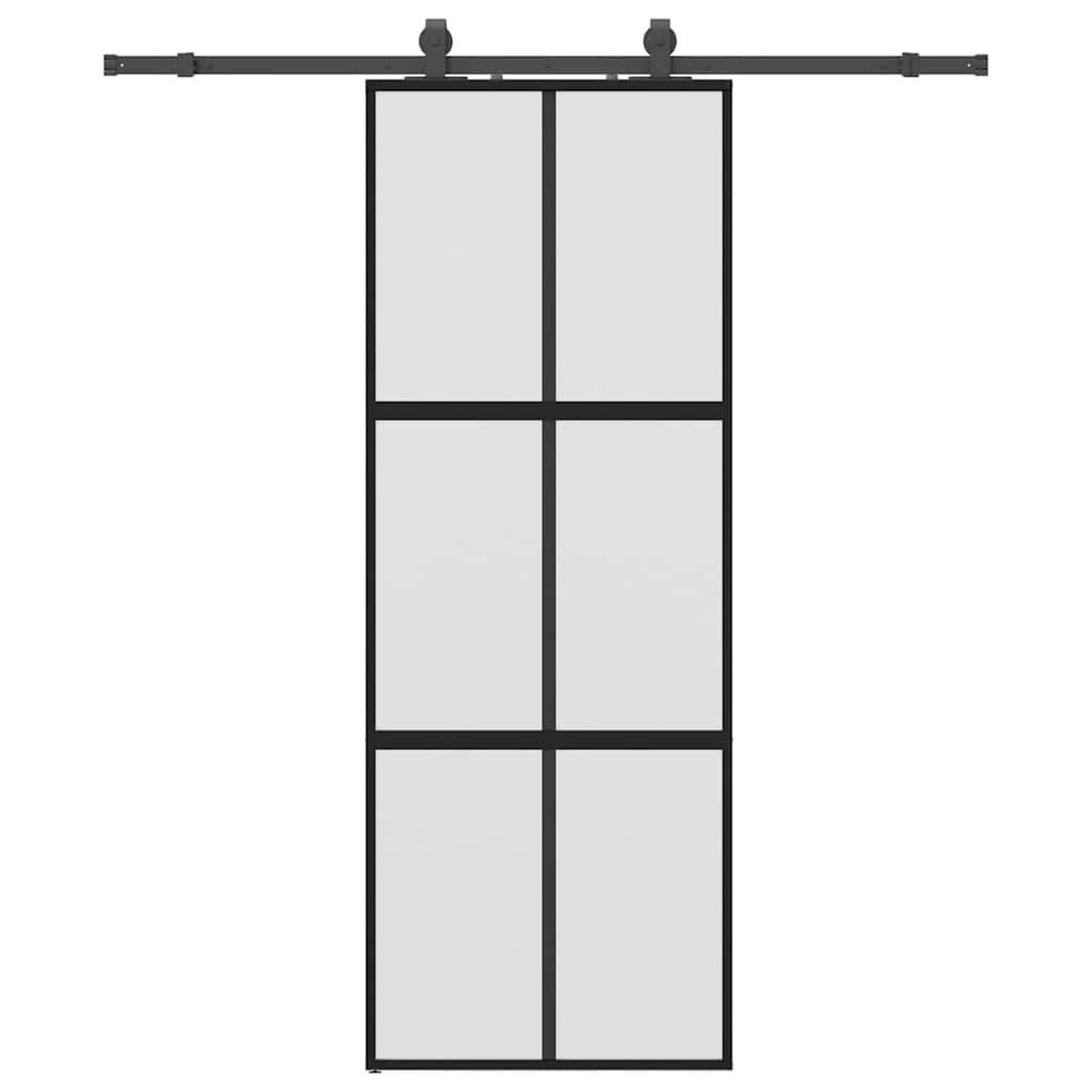 Voir la diapositive 2 : VIDAXL Porte coulissante kit quincaillerie noir 76x205 cm verre trempe