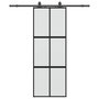 Voir la diapositive 2 : VIDAXL Porte coulissante kit quincaillerie noir 76x205 cm verre trempe