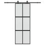 Voir la diapositive 2 : VIDAXL Porte coulissante kit quincaillerie noir 76x205 cm verre trempe