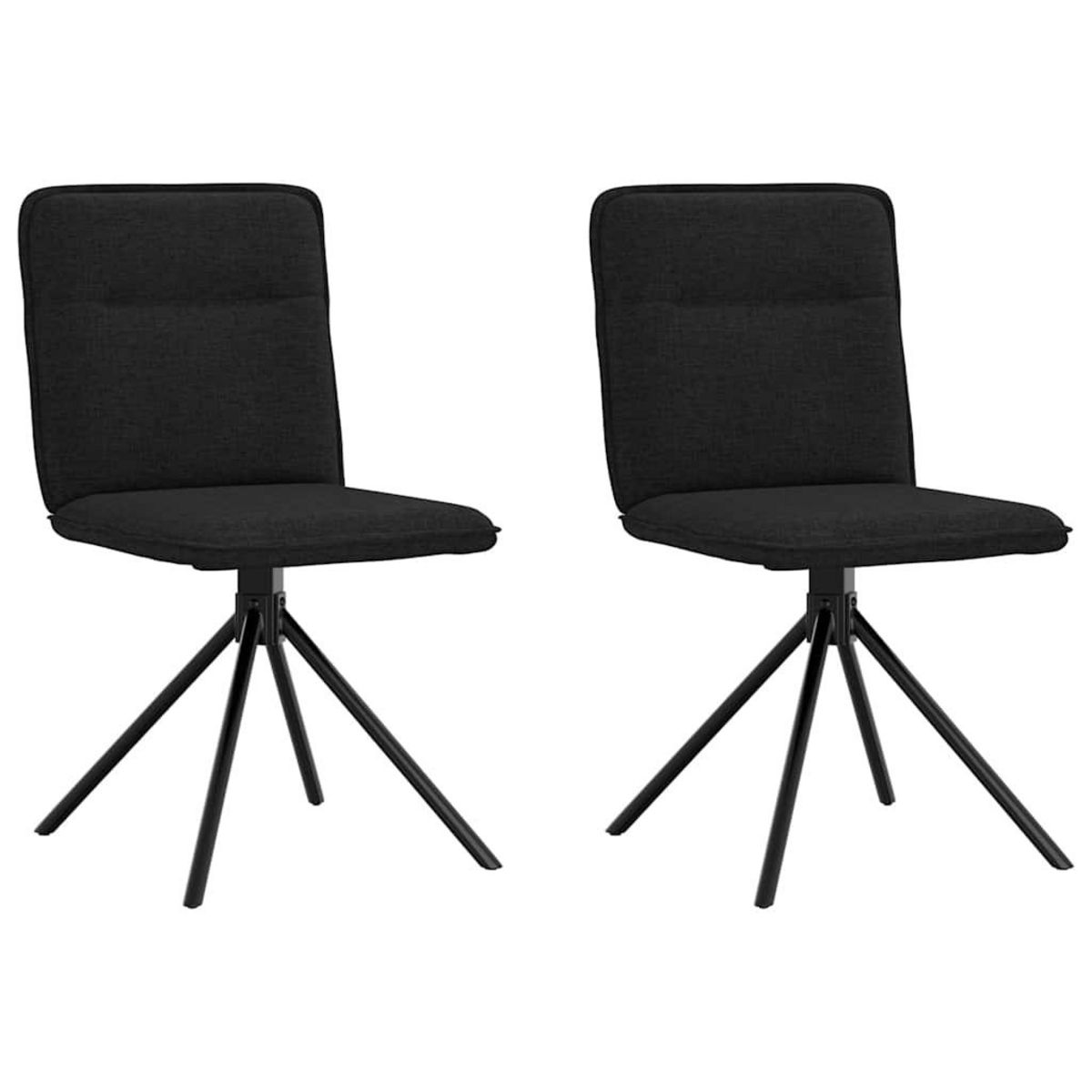 VIDAXL Chaises a manger lot de 2 noir tissu