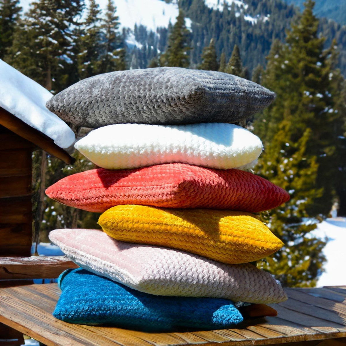 SOLEIL D'OCRE Coussin 45x45 cm COCOONING, par Soleil d'Ocre