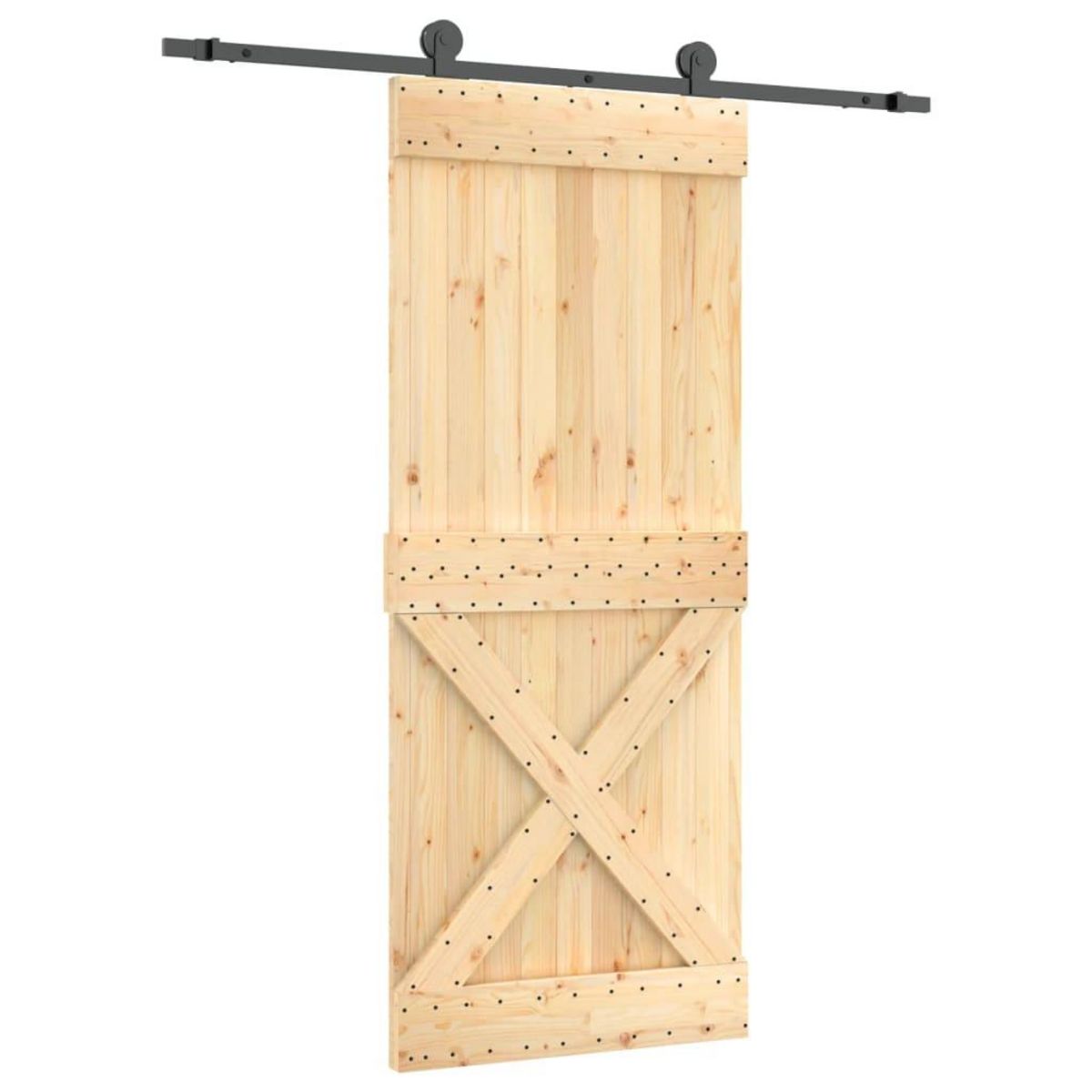 VIDAXL Porte coulissante et kit de quincaillerie 85x210 cm pin massif