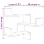 Voir la diapositive 6 : VIDAXL Etageres d'angle murales 2 pcs Chene fume 40x40x50 cm Bois