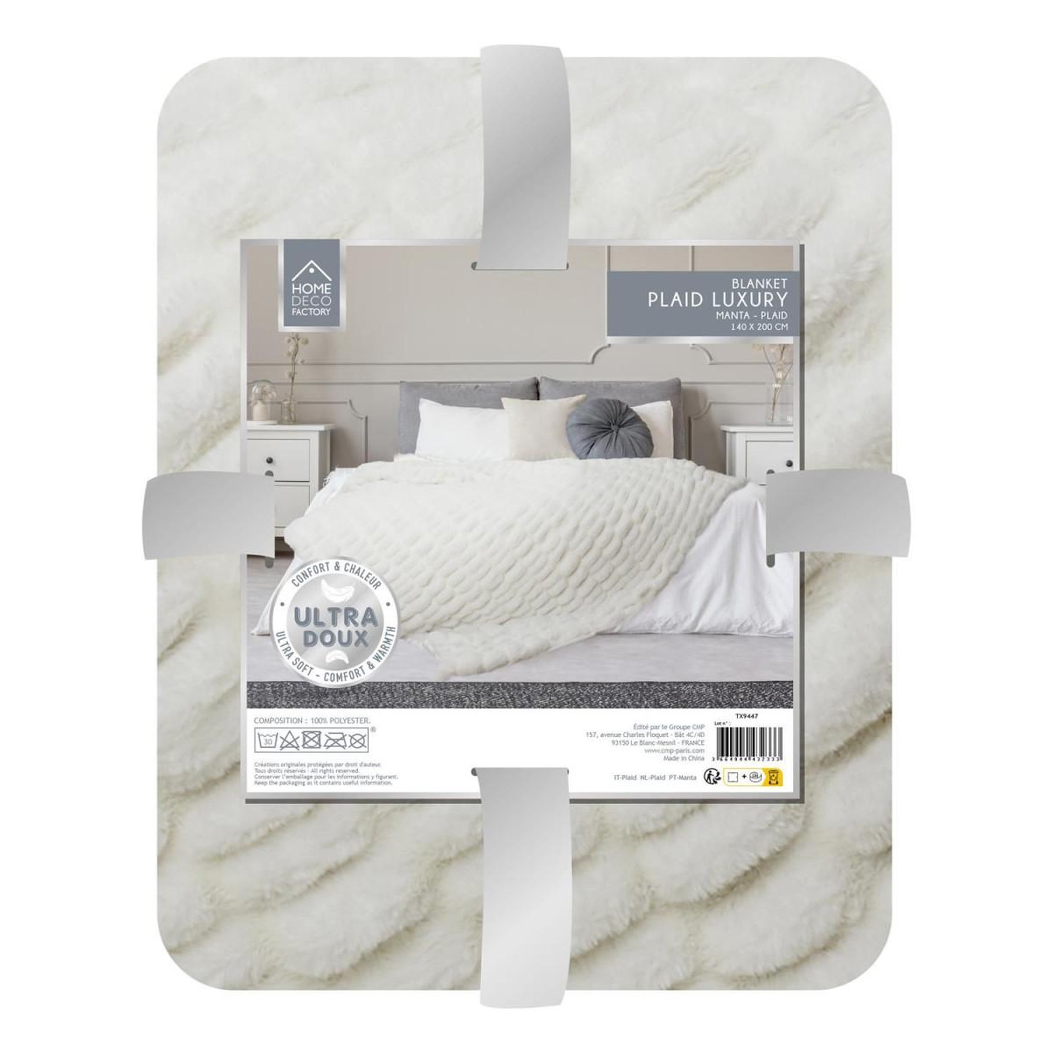 Voir la diapositive 4 : The Home Deco Factory Plaid imitation fourrure  luxury  140x200cm blanc