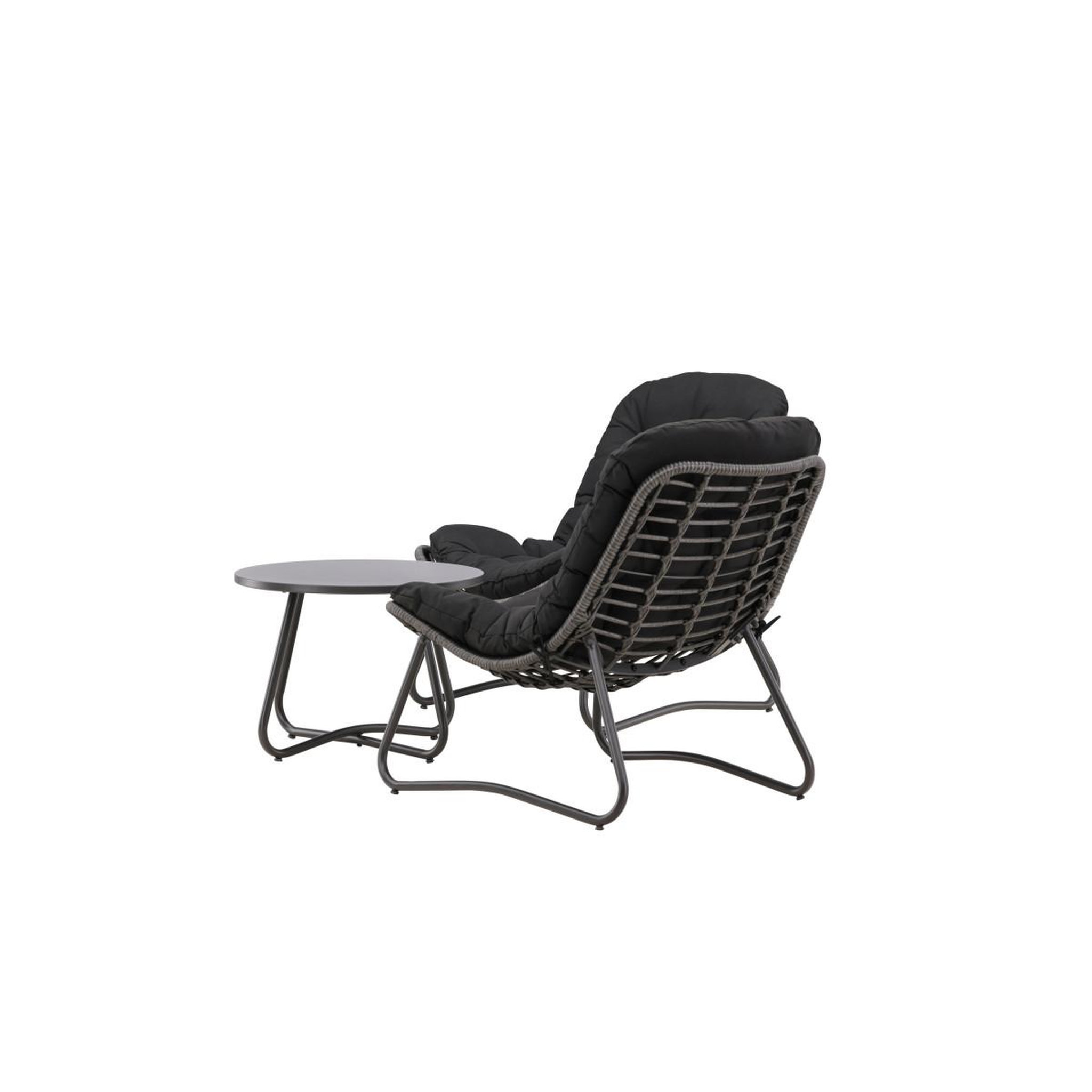 Voir la diapositive 4 : Paris Prix Salon de jardin 2 places  cata  93cm anthracite